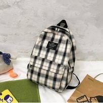 Women's Plaid Pattern School Bag Canvas Softback Campus Style Rucksack Travel Bagpack Students Backpack  for Men and Women CLE 29*12*40cm balta