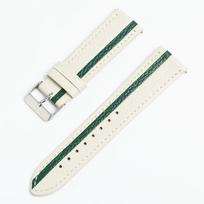 Greitai nuimamas tikros odos laikrodžio dirželis Samsung/Apple/Huawei GT laikrodžiams - 20 mm/22 mm 20mm balta/žalia