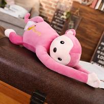 Little monkey plush toy hanging tissue box car pumping paper box car tissue pumping car supplies 52cm rožinė raudona spalva