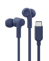 Belkin SoundForm Wired Earphones with Connector and Mic Headphones for iPhone iPad Galaxy and More with Connector Blue In-Ear USB-C - 16, Mini, S24, mėlyna