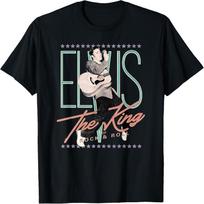 Elvis Presley Vintage T-Shirt - Classic Fit, Crew Neck, Short Sleeve, Black S juoda