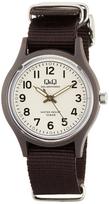 Citizen Analog Solar 10 ATM Water Nylon Q&Q Men's Watch, Resistant, Strap, Brown, E05A-005VK