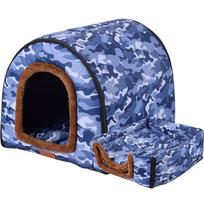 Warm Cat Cave Bed for Indoor Cat Cartoon Pattern Hideaway Beds Tent House for Puppy Small Dogs Non-Slip Bottom S