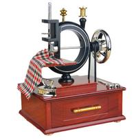 Creative Retro Sewing Machine Music Boxes Wood Antique Music Boxes Decoration Living Room Display Cabinet Decoration 1