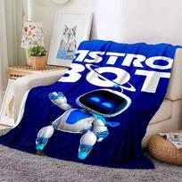 Astro Bot Cartoon Robot Throw Blanket  Soft Cozy Blanket for Home Bedroom Sofa Travel Picnic Kids Gift  Fun Designs 100cmx150cm