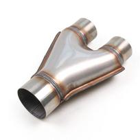 Y Pipe 3  Single to 2.5''Dual Adapter Connector Stainless Steel Exhaust Reversible