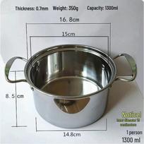 Compact Double-Handled Stainless Steel Hot Pot for Single-Serve Shabu-Shabu, Induction & Gas Compatible black