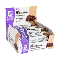 Born Winner Slim bar Chocolate Brownie 50% 12 vnt x 50g