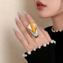 Ring Calla Choker Necklace Vintage Floral Enamel Bracelet Fashion Flowers Jewelry Set  Girls Ring