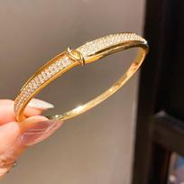 Silver Zircon Round Cuff Bracelet With Elegant Finish For Stylish Womens Jewelry