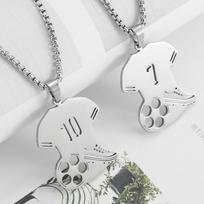 New World Cup Cristiano Ronaldo and Messi Jersey Logo Necklace Street Hip-Hop Gift Souvenirs 60CM