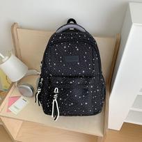 Star Student Schoolbag Women College Style Travel Backpack juoda
