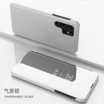 Busin Padengimo Veidrodiniu Smart View Oda Apverčiamas Telefono Dėklas Samsung S26 Ultra S25 S24 S23 Plus FE Anti-kritimo Apsaugos Dangtelis Galaxy S26 sidabras