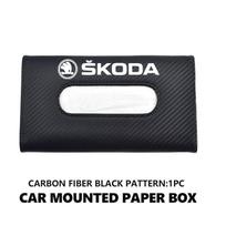 AAAAT1 Snap-fit Car Sun Visor Tissue Box Storage Accessories For Skoda Fabia Kodiaq Kamiq Superb Yeti Octavia Enyaq Rapid