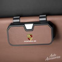 AAX1 Car Sun Visor Glasses Case Sunglasses Holder Multi-functional Storage Case For Porsche Macan Panamera Cayenne Boxster Cayman 911