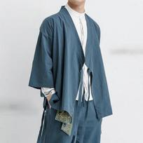 Japoniškas Kimono Kardiganas Kinų Stiliaus Lino Haori Yukata Gatvės Apranga Tradicinis Samurajus M