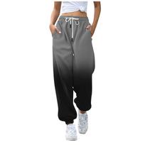 Women's Gradient Color High Waist Drawstring Sweatpants with Pockets, Casual Loose Fit Joggers for Everyday Comfort L juoda