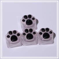 Cute Cat Paw Translucent Purple Keycap for Mechanical Keyboards, RGB Backlit, Custom ESC/WASD, Pink and Cyan
