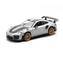 1/32 Porsche 911 GT2 RS lydinio sportinio automobilio modelis lieto metalo lenktyninio automobilio modelis modeliavimo garsas šviesa kolekcija Vaikų žaislai dovanos pilka spalva