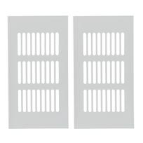 Air Vent Grille Heat Dissipation Aluminum Alloy Silver Rectangular Ventilation Grille Cover for Cabinet Closet RV Camper 80*150mm white
