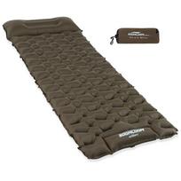 Soomloom R-vertė 1.8 pripučiamas čiužinys su įmontuotu siurbliu, 40D nailono itin lengvas miego kilimėlis, oro čiužinys stovyklavimui, žygiams, kelionėms su kuprine ruda