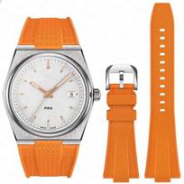 Tissot PRX T137.407/T137.410 Greito atsegimo silikoninė apyrankė Super Player 40mm Vyriška išgaubta guminė laikrodžio apyrankė 12mm 12mm karališkos mėlynos spalvos