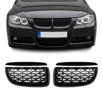 Diamond Priekinės Grotelės, komplektas skirtas BMW E90 / E91 PRE-LCI (05-08), juodos blizgios