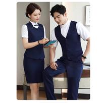 Men's Business Front Desk Uniform Set safyro mėlyna spalva