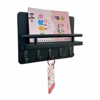 Wall-Mounted Mail Organizer Shelf with Key and Glasses Holder
