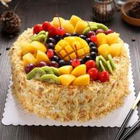 Norų Akimirka 10 coliųvaisinis gimtadienio tortas orange