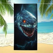 Shark Print Beach Towel Modern Aesthetic Durable Towel for Outdoor Camping Yoga Pool 50X100cm