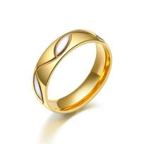 Classic Style Star Street Shot Titanium Steel Micro-set Couple Ring 6