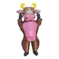 Brown Cow Inflatable Mascot Costume - Halloween Animal Cartoon Prop One Size