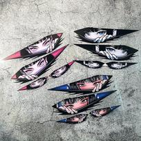 Pegatinas de anime para coche, 4 piezas, diseño de ojos de chica manga para vehículo y moto