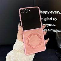 For For Samsung Galaxy Z Flip7 Flip 7 6 5 4 3 5G Flip6 Magnetic Wireless Charging  Business Leather Texture Shockproof Cover Galaxy Z Flip7