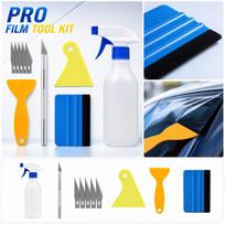 Automotive Window Film Application Tool Kit with Squeegee Cutter Scraper Spray Bottle and Utility Tools for Car Wrap Installation One Size
