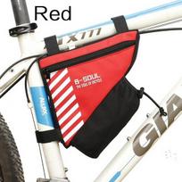 Waterproof Triangle Bike Bag Front Frame Pouch for Cycling Bicycle Accessories Universal Fit Water Resistant Durable raudona