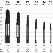 6 Pcs Steel Screw Extractor Spiral Groove Bolt Extractor Easy Screw Remover  Home Repairs