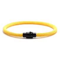 New Simple Style Rope Bracelet Men Grade A 4mm String Leisure Pulseira Outdoor Cool Biker Hand Accessories Hombre Gift For Him 18.5cm geltona