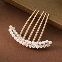 1 temperament simple rhine-drill hair comb comb back head pan comb comb alloy hair comb Size fits all