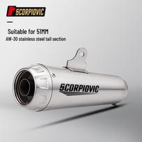 Universalus AW30 išmetimo vamzdis 51MM/60MM skirtas CBR650, ZX4R, 800, 450SR, 250RR, R3, Z650. gray