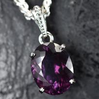 Natūralus 21,8 CT spalvą keičiantis aleksandritas, sertifikuotas brangakmenis, pakabukas, 925 sidabras MY.PD-311-NS 14.6 mm approx. violetinė