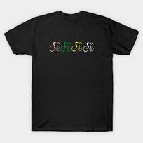 Men Black Print T-shirt Cycling Le Tour De France 2025 No-Cut Transfer Paper Print Cotton Tshirt M juoda