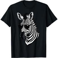 Zebra Sunglasses Funny Wildlife Zebra Graphic T-Shirt S juoda