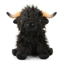 25cm Imitacinis Aukštaičių Galvijų Pliušinis Gyvūnas Lėlė Minkštas Iškamšytas Aukštaičių Galvijas Pliušinis Žaislas Kawaii Vaikams Kūdikiams Dovanos Žaislas Namų Kambario Dekoravimas 25cm juoda