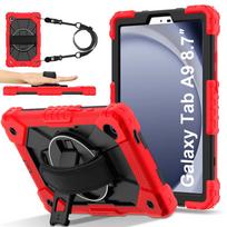 For Samsung Galaxy Tab A9 2023 8.7 inch SM-X110 SM-X115 Case Kids Safe Silicon + PC Shoulder Strap Shockproof Stand Tablet Cover Tab A9 2023 8.7 inch