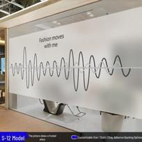 Custom Frosted Glass Film with Color Lines for Office Privacy 0X0cm