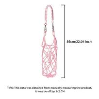 Bottle Sleeve Cotton Woven Fashion Mesh Bag Water Bottle Carrier With Strap For Outdoor Travel Camping Hiking Fishing Cycling balta