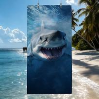 Sea Shark Pattern Towel Quick Drying Beach Towels Are Suitable For Swimming Pools Camping Yoga And The Gym STJ40x70CM