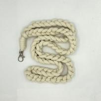 Handwoven Crossbody Backpack Strap with Phone Lanyard Pendant beveik baltos spalvos